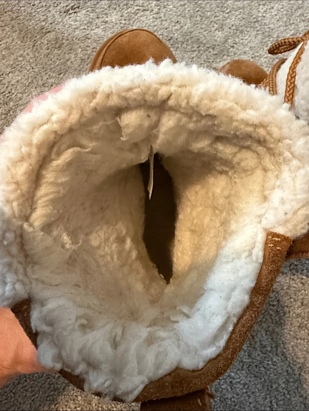 UGG Koolaburra Cozy Suede-Shearling Winter Boots - Chestnut Brown